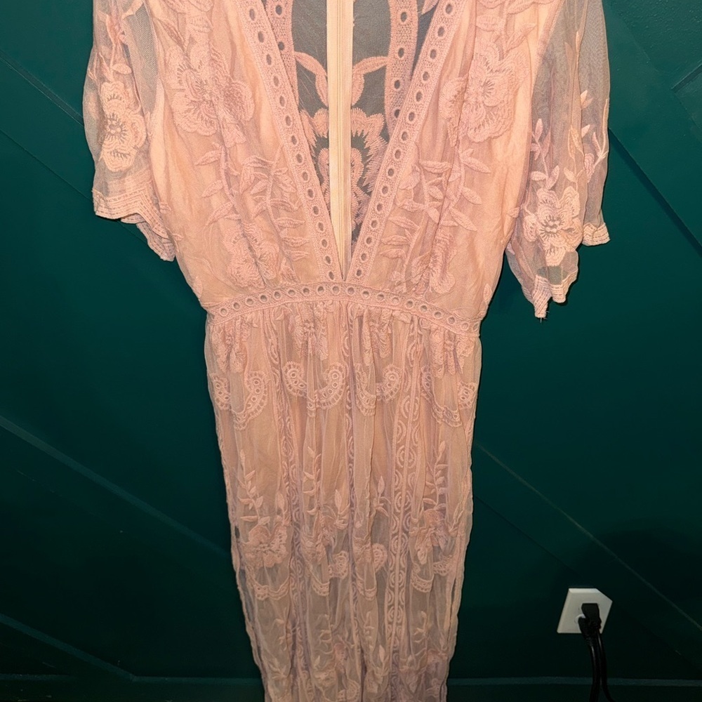 Lovers + Friends Blush Lace Overlay